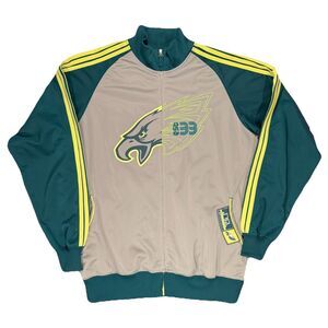 Y2K Philadelphia Eagles Embroidered Full Zip Jacket Track No Huddle Mens Medium